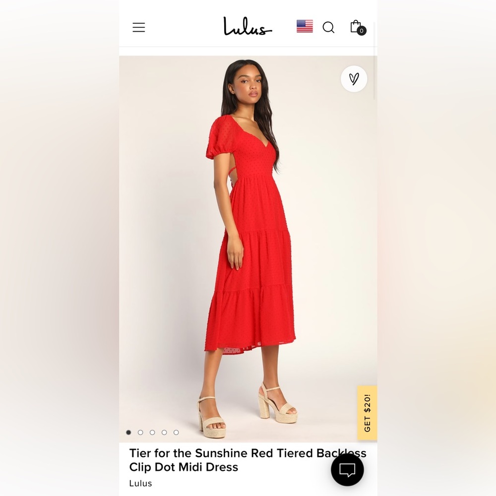 Like New Lulus Open Back Midi Dress